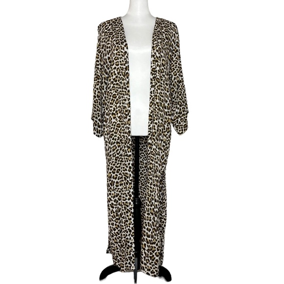 Jessica Simpson Other - Jessica Simpson Leopard Print Duster/Cover-Up Size L